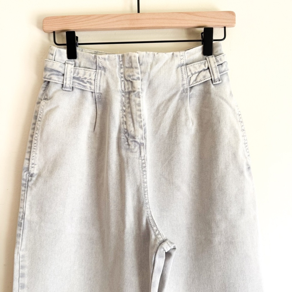 Zara High Rise Balloon Gray Denim Jeans Size 2 - Picture 7 of 13